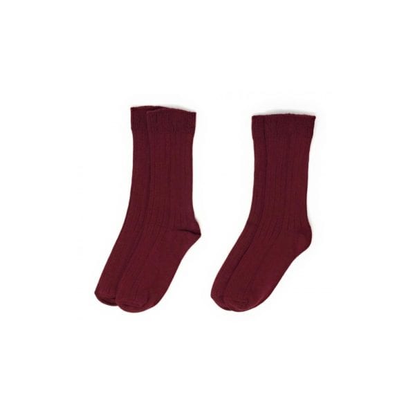 Medias burdeos de algodón con diseño clásico para deportes y uso diario.