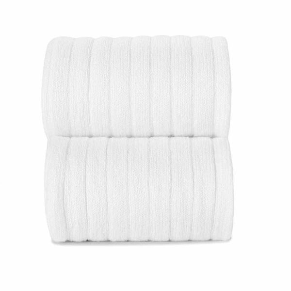 Paquete de calcetines blancos de algodón para mujer y hombre.