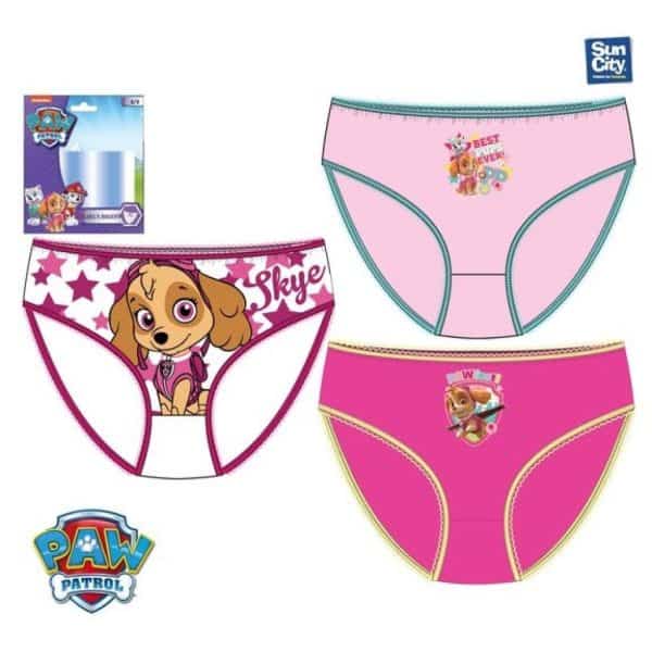 Calzoncillos infantiles de Paw Patrol y La Patrulla Canina en colores rosa y azul.