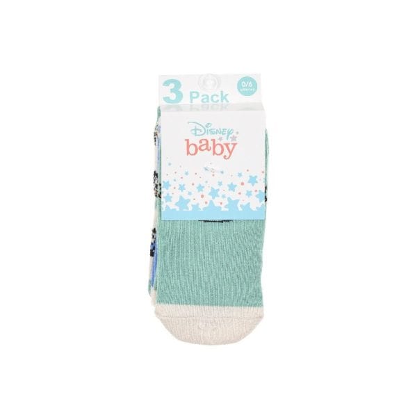 Pack de 3 calcetines Disney Baby en colores pastel para bebé.