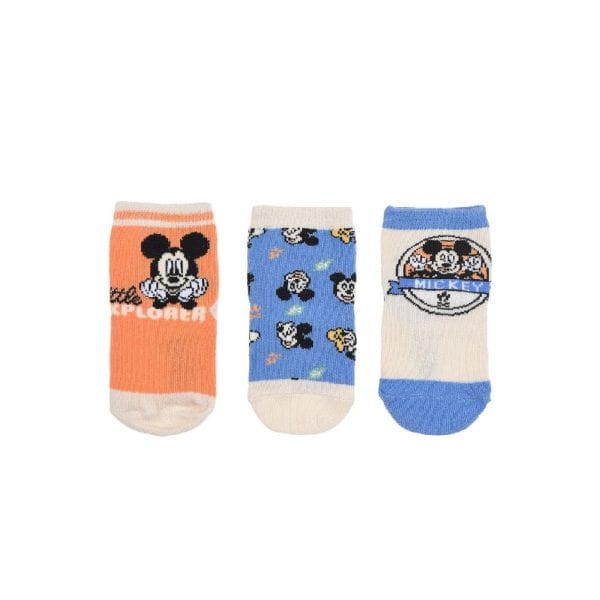 Tres pares de calcetines infantiles con personajes de Disney y Mickey Mouse.
