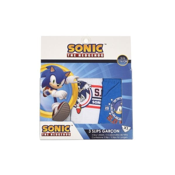 Pijama infantil de Sonic The Hedgehog con 3 camisetas y pantalones cortos.