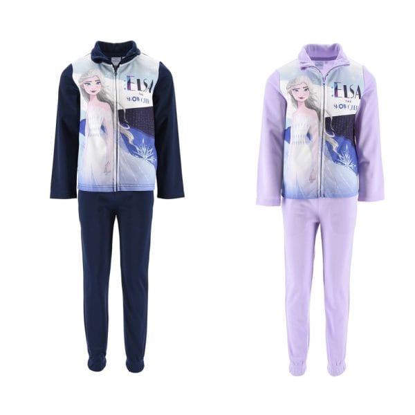Conjunto de ropa infantil de Elsa de Frozen en colores azul y lila.