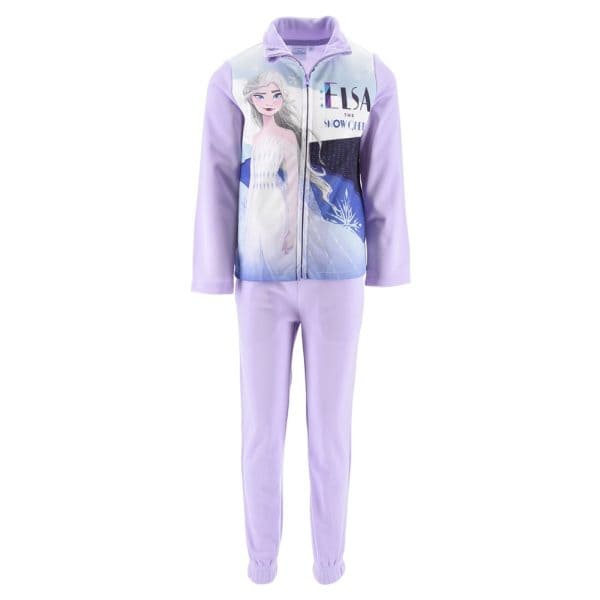 Conjunto de ropa infantil de Elsa de Frozen en tonos lilas y blancos.