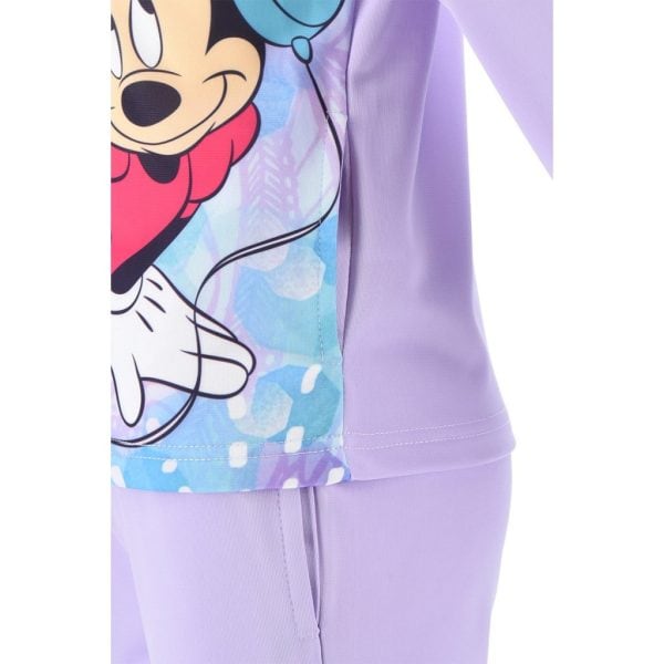 Ropa infantil de Disney con Minnie Mouse en tonos lilas y azules.