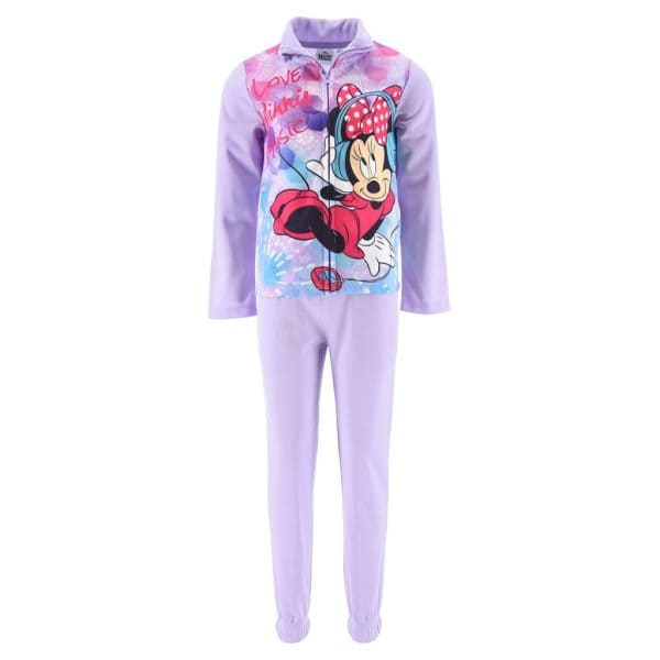 Conjunto de pijama de Minnie Mouse en tonos lilas y rosa para niñas.