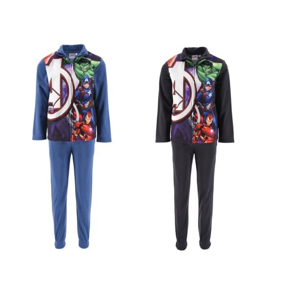 Conjunto de ropa infantil de los Vengadores de Marvel en azul y negro.
