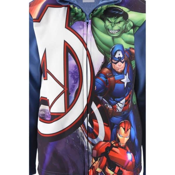 Chaqueta con personajes de Marvel, Capitán América, Hulk e Iron Man.