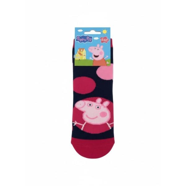 Calcetines infantiles Peppa Pig con diseño de personajes y colores vivos.