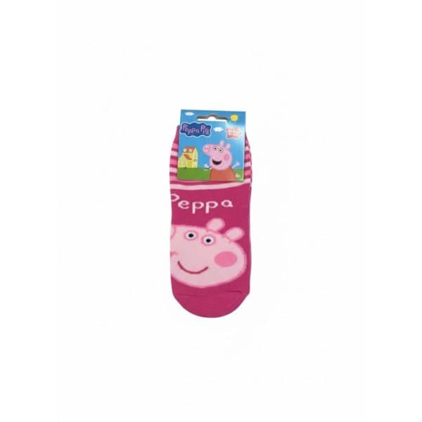 Calcetines infantiles Peppa Pig en rosa con diseño de Peppa y George.