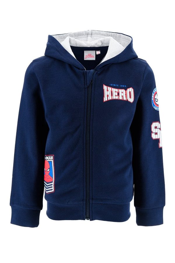 Sudadera azul con capucha y detalles deportivos para niños de Ropa La Giralda.