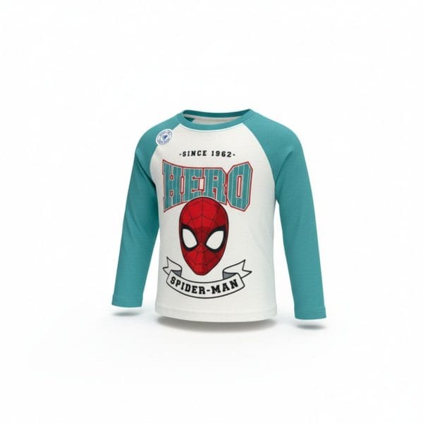Sudadera infantil con diseño de Spider-Man y logo de héroe.