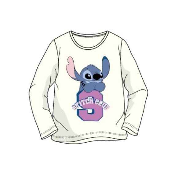 Sudadera infantil con diseño de Stitch y número 5 en color rosa y azul.