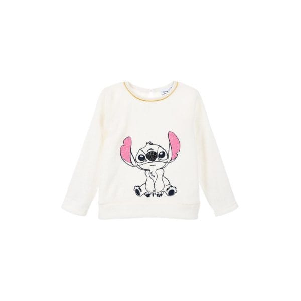 Jersey infantil con dibujo de un perro con orejas rosas y ojos grandes.