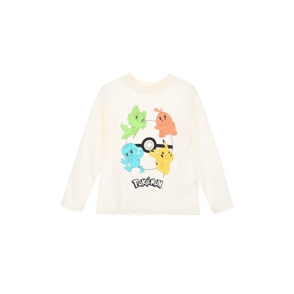 Camiseta infantil con personajes de Pokémon en colores pastel y logo de Ropa La Giralda.