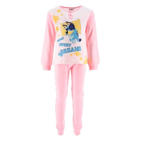 Conjunto de pijama rosa para niñas con diseño de unicornio y estrellas.