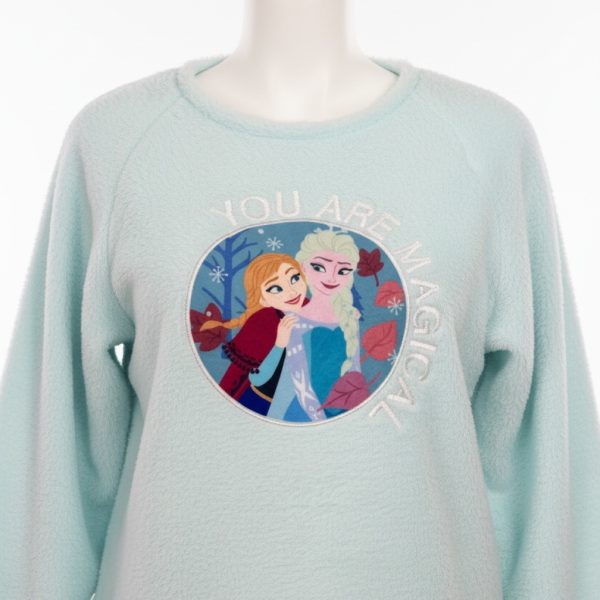 Sudadera con diseño de Elsa y Anna de Frozen en color azul claro.