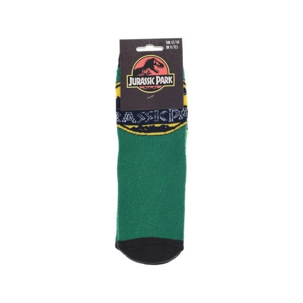 Calcetines de Jurassic Park en color verde con logo en la parte superior.