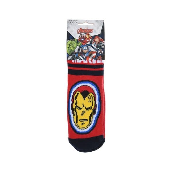 Calcetín de Disney con diseño de Iron Man y personajes de Marvel.