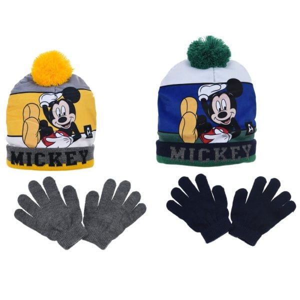 Gorros y guantes infantiles de Mickey Mouse para invierno en Ropa La Giralda.