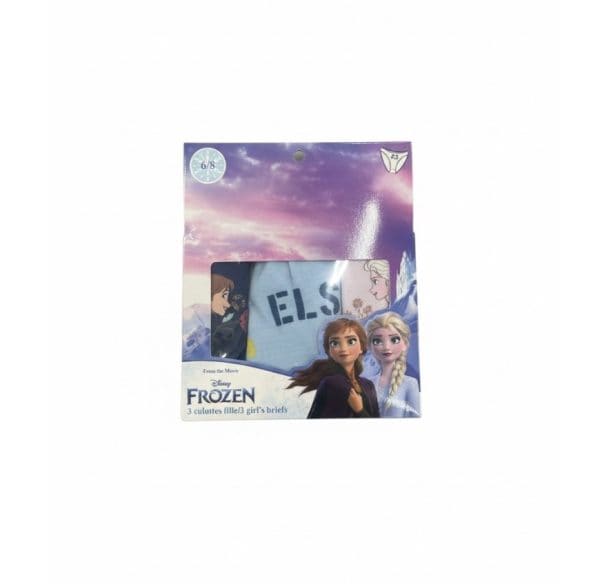 Ropa infantil de Frozen con personajes de Elsa y Anna en caja de regalo.