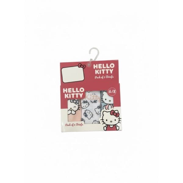 Pack de 3 calzoncillos infantiles Hello Kitty con estampados de la marca Ropa La Giralda.