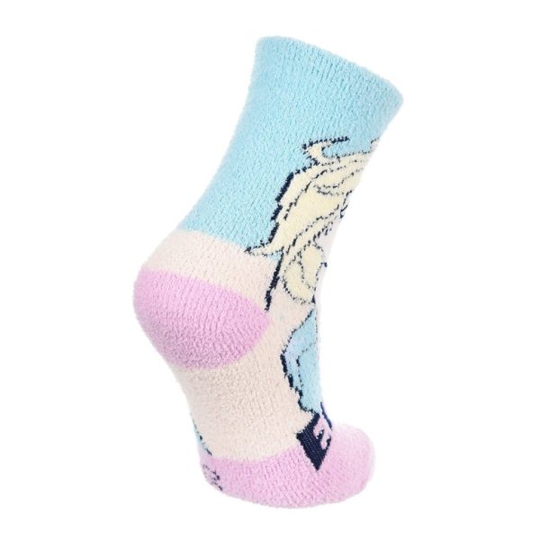 Calcetín de niña con diseño de unicornio en colores pastel para niños.