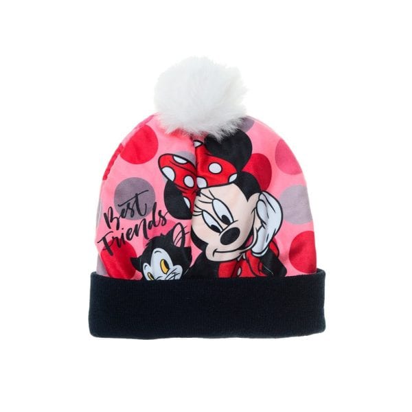 Gorro de invierno con Minnie y Mickey Mouse, diseño infantil y cálido.
