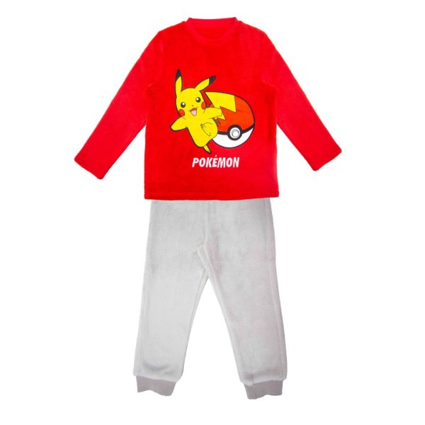 Conjunto de ropa infantil con sudadera de Pikachu y pantalones blancos.