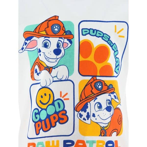 Ilustración de cachorros de perro con equipo de rescate y texto 'Good Pups' y 'Pups Rescue'.