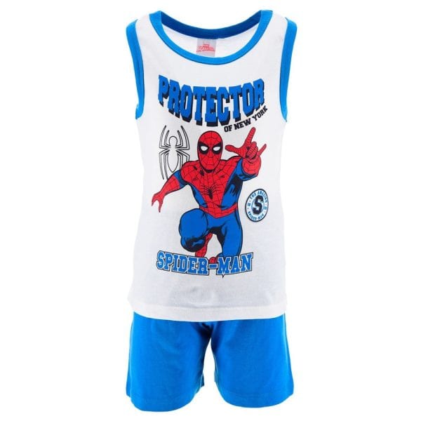 Conjunto infantil de verano con diseño de Spider-Man y protección.