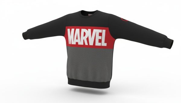 Sudadera de Marvel en colores negro, gris y rojo para niños.