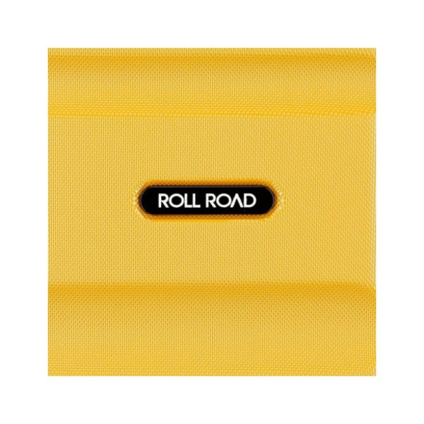 Camiseta amarilla con logo de Roll Road en el centro.