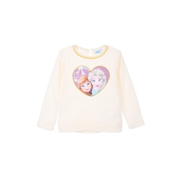 Sudadera infantil con diseño de Elsa y Anna de Frozen en corazón.