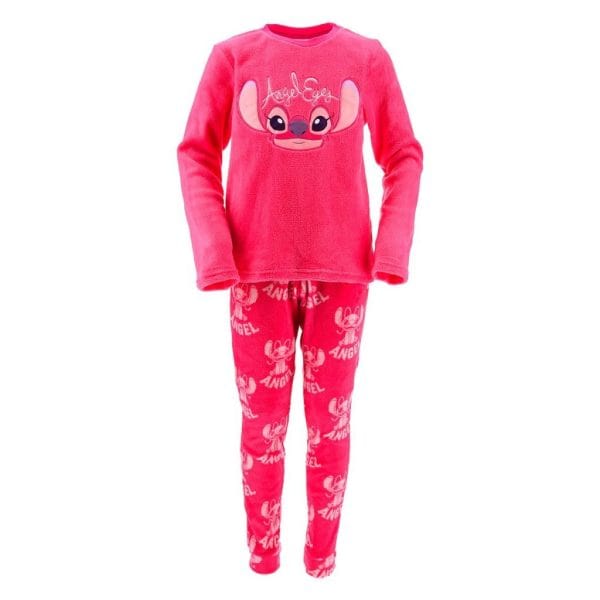 Conjunto de pijama rosa con personaje de dibujos animados para niñas.