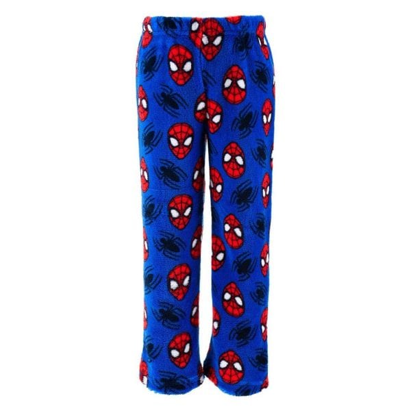 Pantalones de felpa con estampado de Spider-Man en color azul.
