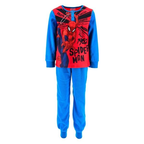 Conjunto de ropa infantil de Spider-Man en colores rojo y azul para niños.