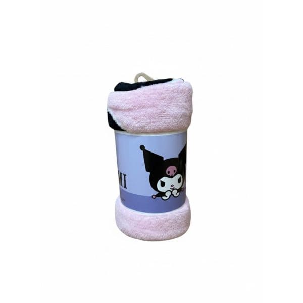 Botella de agua con funda de peluche y diseño de personaje de dibujos animados.