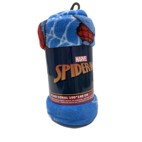 Manta de coralina de Spider-Man de Marvel para niños, color azul y rojo.