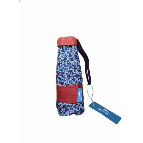 Funda de golf con diseño floral azul y rojo, con etiqueta Gotta.
