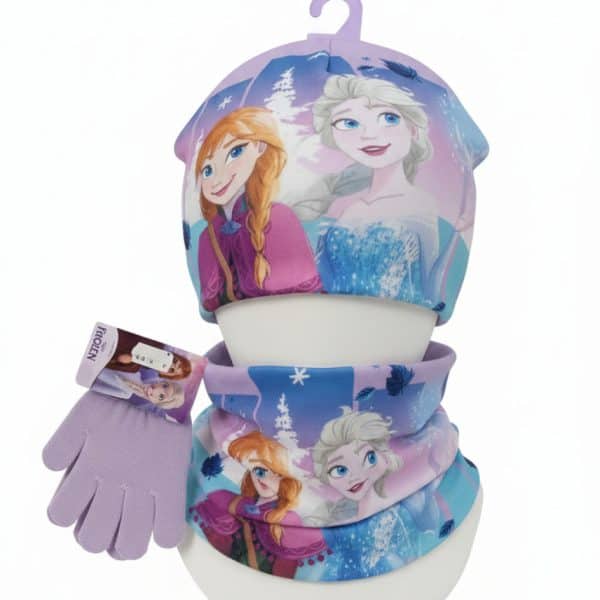 Conjunto de accesorios de Frozen con gorro, bufanda y guantes para niños.