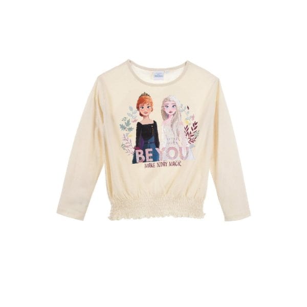 Sudadera infantil con diseño de dos princesas y texto motivador en color rosa.