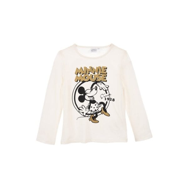 Camiseta blanca con diseño de Mickey Mouse y texto Minnie Mouse en español.