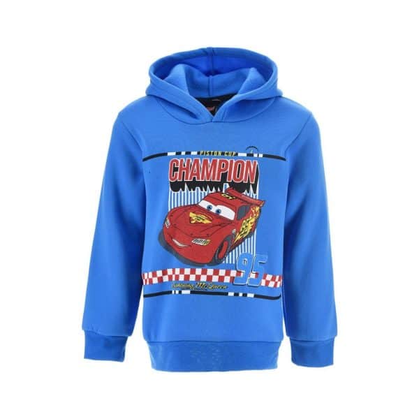 Sudadera azul con diseño de Cars y el texto 'Champion' para niños.