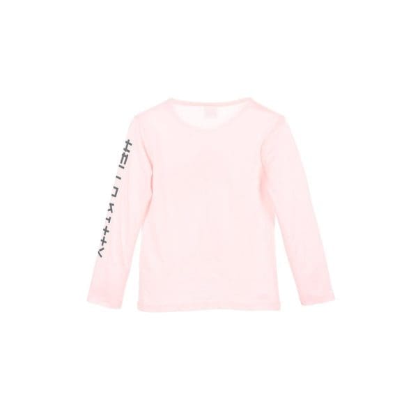 Camiseta rosa de manga larga con logo en la manga izquierda de Ropa La Giralda.