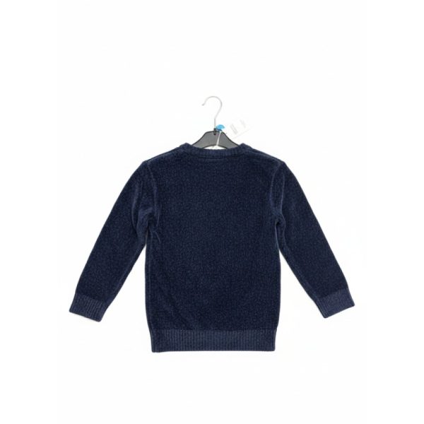 Jersey azul oscuro para niños en fondo blanco.