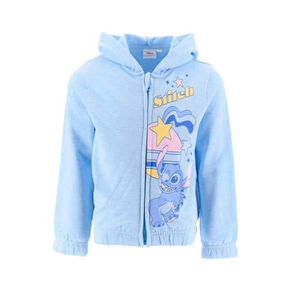 Sudadera azul para niños con diseño de Stitch de Disney y capucha.
