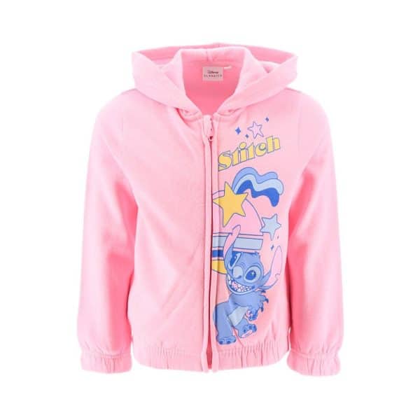 Chaqueta rosa con diseño de personaje y estrellas para niñas en Ropa La Giralda.
