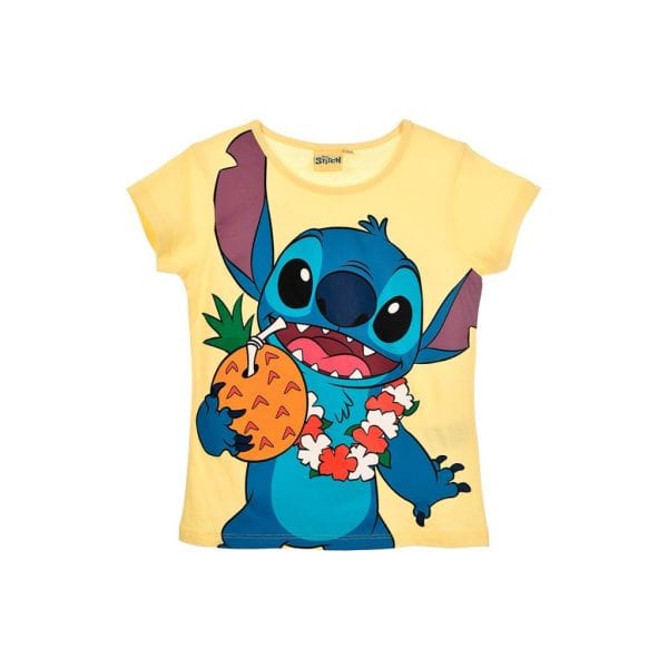 Camiseta infantil con diseño de Stitch de Lilo y Stitch en color amarillo.