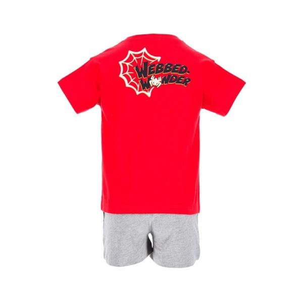Conjunto de ropa infantil de Webbed Wonder en rojo y gris en Ropa La Giralda.